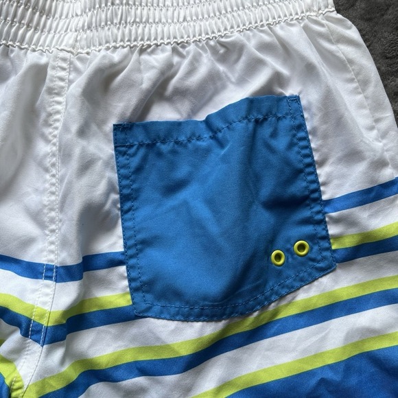 Crazy 8 Blue And Green Striped Swim Trunks With Lining XL 14 - Picture 5 of 7